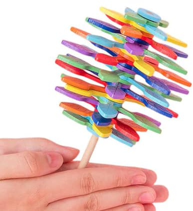 ieron Wooden Spin Lollipop Fidget Toys, Colorful Rainbow Tree Sensory Educational Toy Gifts for 3 4 5 +Year Old Kids | Anxiety Stress Relief Office Home Novelty Gadgets for Adults