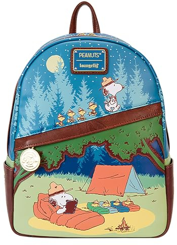 Loungefly Peanuts Beagle Scouts 50th Anniversary Damen Schultertasche mit Doppelriemen, Mehrfarbig/Meereswellen (Ocean Tides), Einheitsgröße, Classic
