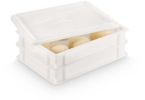 2x Pizzaballenbox Gusto + 1 Deckel, 40x30x7 cm | Gärbox, Teigwanne für Pizzateig. Teigbox für 6 Pizzaballen, Pizzateigbehälter (2x Gusto Box + 1x Deckel)