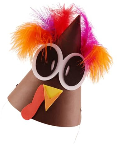 ibasenice Kids turkey hat Fashionable turkey hat Handmade turkey hat Elastic turkey hat Dekorationen für Thanksgiving trendige Accessoires Truthahnhut Thanksgiving-Hut Kind