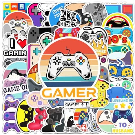 VARACL 50 Pieces Video Game Stickers Decals Set for Kids Adults, Waterproof Gaming Stickers for Kid Game Reward,Water Bottles, Laptop Decor,Gamer Birthday Decorations Gaming Party Favor