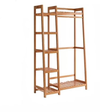 Garderobenständer aus Holz vom Boden bis zur Decke, Schlafzimmer-Garderobe, Haushalts-Kleiderständer, Wohnzimmer, Wäscheständer, Kleiderständer, bodenstehender Garderobenständer