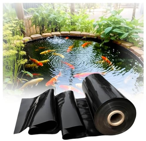 HDPE Lona para Estanques 2x3.0m 4x8.0m 5x5.0m 7x9.0m 8x12.0m 13x13.0m Negro Lona Revestimiento De Estanque para Arroyos Piscina para Peces(4.5x6.0m)