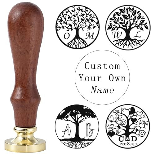Siegelwachsstempel - Personalisierter Siegelstempel mit Baum des Lebens für Hochzeitseinladungen, Weinflaschenverpackungen, Geschenkverpackungen, Grußkartendekorationen