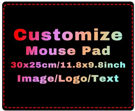 Personalised Mouse Mat with Photo/Text/Logo Desk Mat Custom Waterproof Gaming Mouse Pads, Non-Slip Rubber Base Keyboard Mouse Mat for PC Laptop Computer Gaming Room Office 300x250x3mm