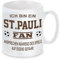 Fussball Tasse | Ich bin ein St. Pauli Fan - Ansprechen während des Spiels auf eigene Gefahr | Keramiktasse für Fußballfans | Spülmaschinenfest | mit Wunschtext auf der Rückseite