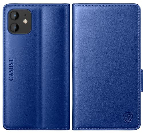 CASBST for iPhone 11 Case, Kickstand Flip Leather Wallet Book Case with Card Slots Shockproof Magnetic Closure Protective Phone Case Cover Compatible with iPhone 11 - Royal Blue