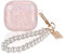 DiyGody Glitter Case for AirPod 4th Generation 2024 with Pearl Wrist Keychain,Sparkle Bling Pretty Cute Soft TPU Shockproof Protective Cover Skin for AirPods 4 for Women Girls -Marble Pink