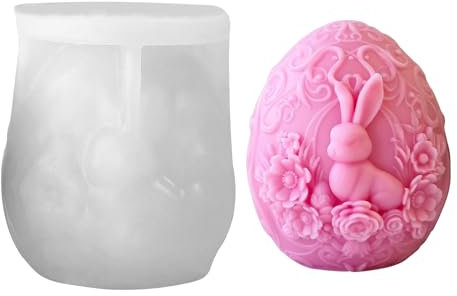 Silikonformen Gießformen Ostern, 3D Ostereier Silikonform Ostern Kerzenformen zum Gießen, Osternhase Gießformen Silikon Kerzen Silikonform Osterei Giessformen Silikon Gießform Frühling für Handwerk