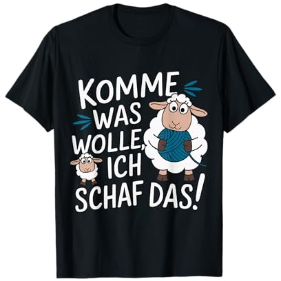 Lustiges Strick- & Häkelmotiv – Ich Schaf das mit Wolle! T-Shirt