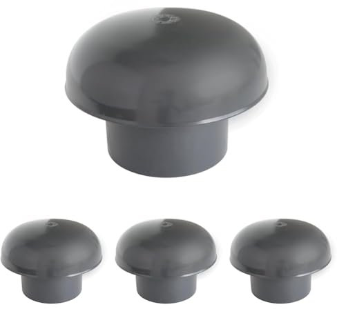 First Plast cdvm100 a Chapeau de ventilation tête esalatore, noir, diamètre 100 mm (Lot de 4)