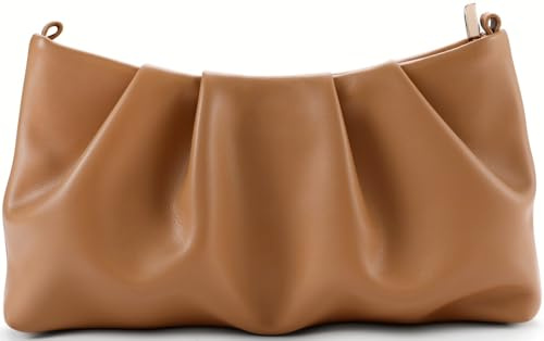 QIRACHIC Damen Clutch Geldbörse Plissee Abendhandtasche Schultertasche mit abnehmbarer Kette und Schultergurt