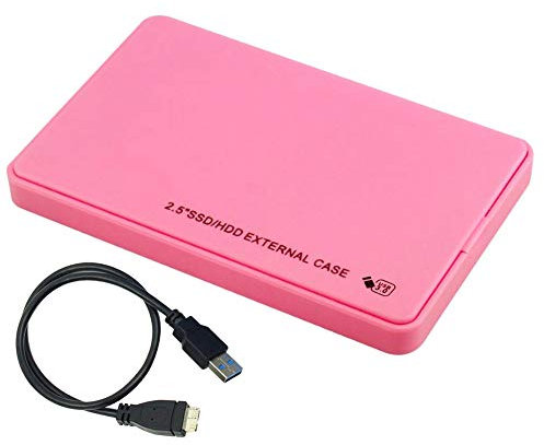 Kikumi 2.5 Pouces USB3.0 Boîtier De Disque Dur 5Gbps SATA HDD SSD Mobile Externe Cas pour Ordinateur Portable De Bureau PC (Pas Inclube Disque Dur) (Rouge)
