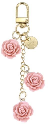 sourcing map Flower Charm Keychain, Cute Resin Pink Rose Pendant Keychains Tassel Chain Keyring with Jewelry Box for Women Purse Handbag Bag Car Keys Accessories