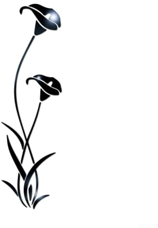 Eleganter 3D-Spiegel-Blumen-Wandaufkleber, Acryl, Wandtattoo, für Esszimmer, Sofa und Schlafzimmer, Schwarz