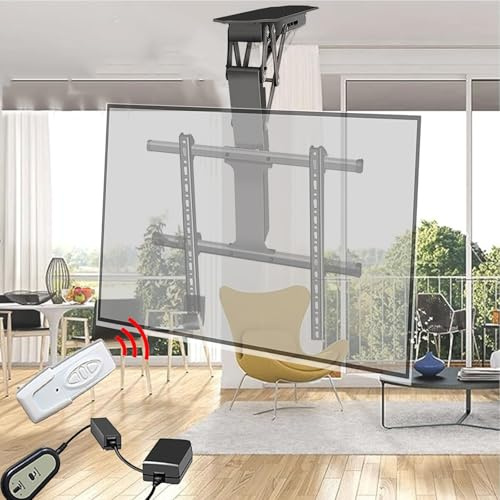 FBSHAD Smart Motorized TV Ceiling Mount - Fits 50-70/50-90 Inch TVs, Up to 85° Flip Down