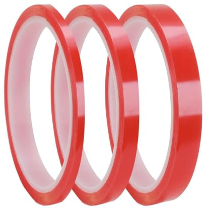 PLUSHCEWT Double Sided Sticky Tape,3 Rolls Clear Double Sided Tape (3mm/6mm/9mm x 5m),Ultra Strong Sticky Adhesive Tapes for Phone Repair,DIY Crafting,Screen Assembly – Heat & Moisture Resistant