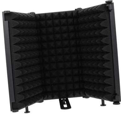 Gatuida Bouclier Isolation Micro Pliable Noir Panneau Acoustique Anti-bruit Portable pour Studio Enregistrement Personnel et Diffusion