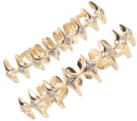 OUNONA Hip-hop Vergoldete Fake-grills für Frauen Party Accessoire Rapper Kostüm-schmuck Diamant-design Unecht Schmuck für Damen