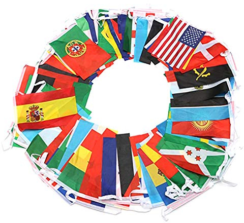 Lodoot 100 verschiedene Länder, hängende Flaggen, Banner für Büro, Hotel, Heimdekoration, Aktivität, internationale Welt, Banner, mehrfarbiges Tuch