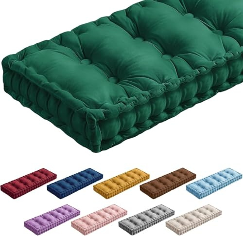 rutschfeste Bankauflage Gepolstert Extra Dick - Weiches Samt Bankkissen Für Gartenmöbel, Fensterbank & Terrasse, Sitzpolster Outdoor & Indoor, Sitzauflage Für Gartenbank(F,100x45x10cm)