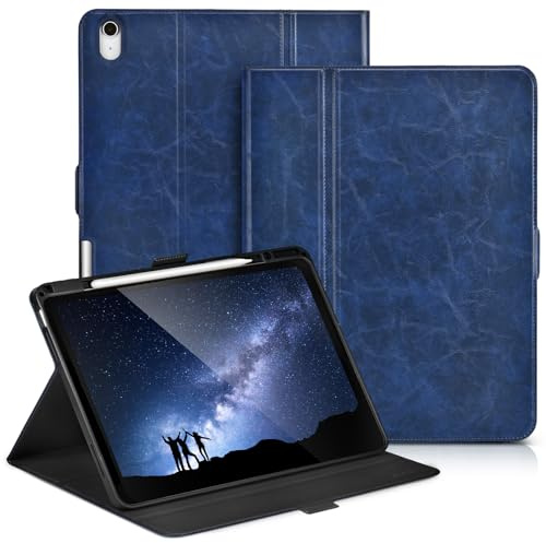 Svelabri Funda para iPad Air 13” M4/M3/M2 (2026/2025/2024),Azul Oscuro | Delgado, Ligero, Soporte para Pencil, Auto Sueño/Estela, Cierre Magnético, Soporte Ángulo Múlti, Ángulo de Escritura
