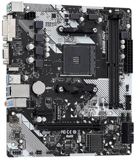 Placa Madre Placa Base Fit For ASROCK B450M-HDV R4.0 + CPU Ryzen 3 5 7 Compatible con Socket AM4, Pero sin disipador(Ryzen 5 3600 Used)
