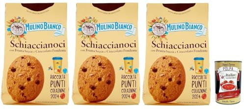Italian Gourmet Bundle Schiaccianoci 3x 300g + Italian Gourmet Polpa – Italienische Kekse mit Nüssen und dunkler Schokolade, Frühstückskekse, Kaffeegebäck, Süßgebäck, Keks Vorratspackung, 900g