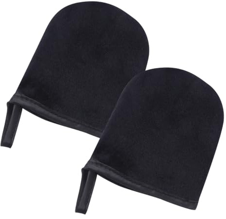 Outanaya 2stücke Selbstbräuner Handschuhe Mini Applikator Flockhandschuhe für Gesicht Körper Wiederverwendbar Sanft zur Haut für Lotion Creme Mousse Öl Streifenfreie Bräunung Präzise