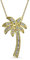 Bling Jewelry Nautical Hawaiian Pave Cubic Zirconia CZ Tropical Beach Vacation Palm Tree Necklace Pendant For Women Yellow Gold Plated .925 Sterling Silver