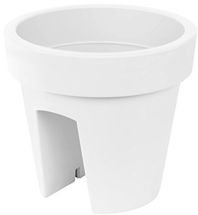 Caja de balcón Jardinera barandilla – Barandilla Balcón olla L 250 mm blanco lofly