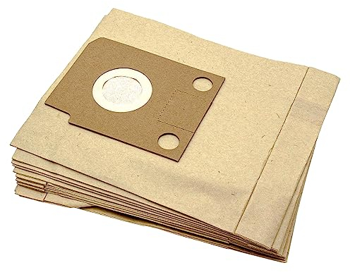 vhbw 10x Staubsaugerbeutel kompatibel mit Hoover SC 234 Alpina, SC 232 Compact, SC 232 Alpina Staubsauger - Papier, 26cm x 21cm Sandfarben