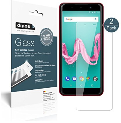dipos I 2X Displayschutz klar kompatibel mit Wiko Lenny 5 Schutzfolie 9H Anti-Shock