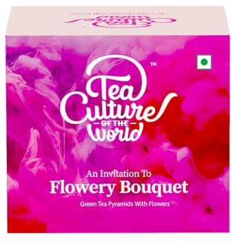 Tea Culture of The World 20 bustine di tè con bouquet di fiori, tè freddo e caldo, bustine di tè all'ibisco, bustine di tè all'ibisco, bustine di tè alle erbe, tè calmante