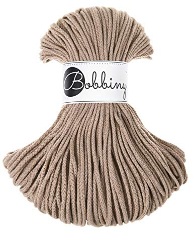 Bobbiny Oeko-Tex Kordel 5mm x 100 Meter für Makramee und Basteln in Sand