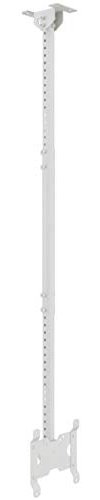 Multibrackets - Ceiling Small Bianco - Supporto da soffitto per TV Telescopico fino a 150 cm Girevole, Vesa 20 x 20 cm, Bianco