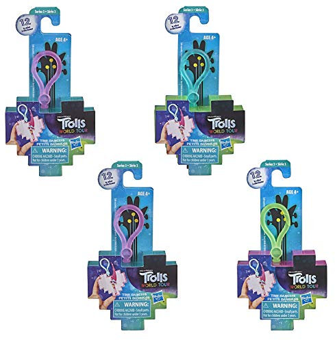 Trolls DreamWorks World Tour Tiny Dancers Überraschungspuppen, Serie 3, Zangen, Ringe und Brille, Spielzeug für Kinder ab 4 Jahren, 4 Stück