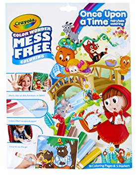 Crayola - Color Wonder-Coloring Set avec 18 Pages 4 feutres sans Tache, Sujet Il y Avait Une Fois: Contes de fées à colorier, 75-7142