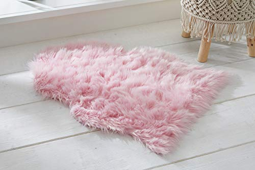 Kunstfell Softpink in rosa, 65x90 cm, Dekofell, Teppich, Fellteppich, Sitzauflage