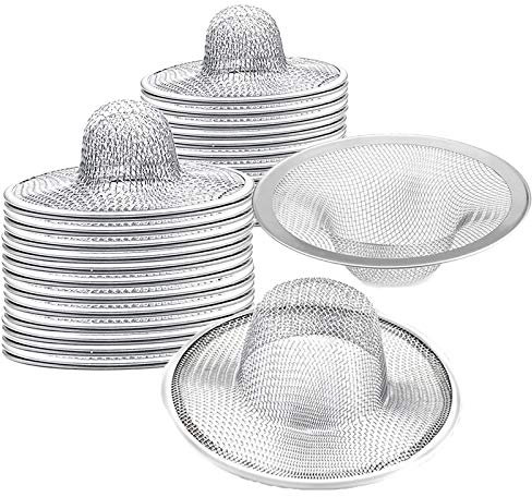 40 pcs Heavy Duty Stainless Steel Slop Basket Filter Trap, 2.75 Top / 1 Mesh Metal Sink Strainer,Perfect for Kitchen Sink/Bathroom Bathtub Wash Basin Floor Drain Balcony Drain Hole RV Sink