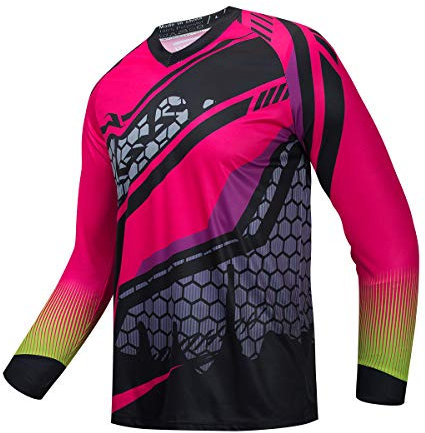 JPOJPO Downhill Fahrradtrikot Herren Renntrikot Langarm MTB Fahrradbekleidung Bike Shirt Motorrad S-4XL, Cd9566, 3X-Groß