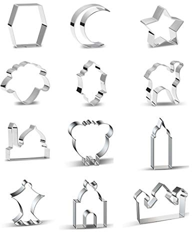 GUMEI 12St. Eid Mubarak & Ramadan Ausstechformen DIY Moon Star Keksausstecher Kuchenform