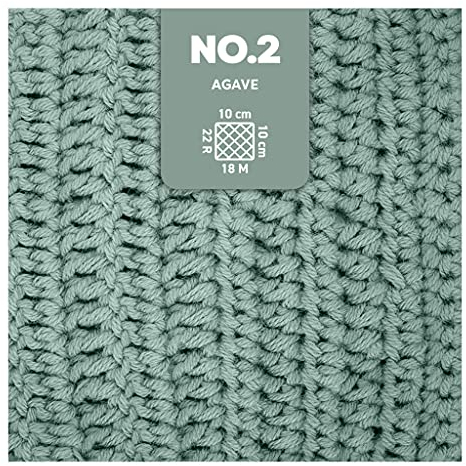 myboshi No.2 inkl. Label, Baumwolle zum Häkeln, Baby Wolle, vegane Wolle zum Stricken, Wolle 60 Grad waschbar, für Baby und Amigurumi, 50g, Ll 100m Grün (Agave), 8 Knäuel