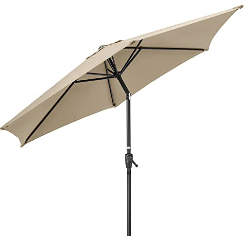 CHRISTOW Tilting Garden Parasol Umbrella UV Protective Polyester Canopy With Crank Handle