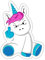 Spreadshirt Einhorn Wütend Stinkefinger Sticker, max. 10x10 cm, 10 x 10 cm, Mattweiß