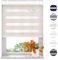 Radeco® Doppelrollo mit Kassette 50 x 175 cm (BxH) leinen, Blickdicht oder Transparent, ohne Bohren möglich, doppelrollo wandmontage, Duo Rollo, doppelrollo 50 cm breit