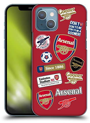 Head Case Designs Officially Licensed Arsenal FC Collage Logos Hard Back Case Compatible With Apple iPhone 13