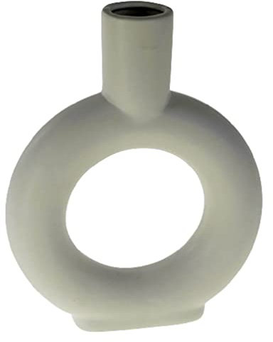 Werner Voß Vase modern weiß H=22,5cm Blumen Porzellan Tisch Deko Trocken Skandi edel