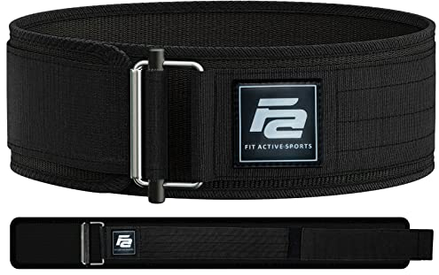 Fit Active Sports Selbstschließender Gewichthebergürtel (L, schwarz)