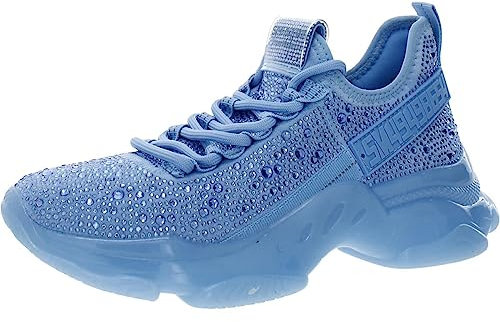 Steve Madden Damen Maxima Sneaker, Blauer Strass, 40 EU